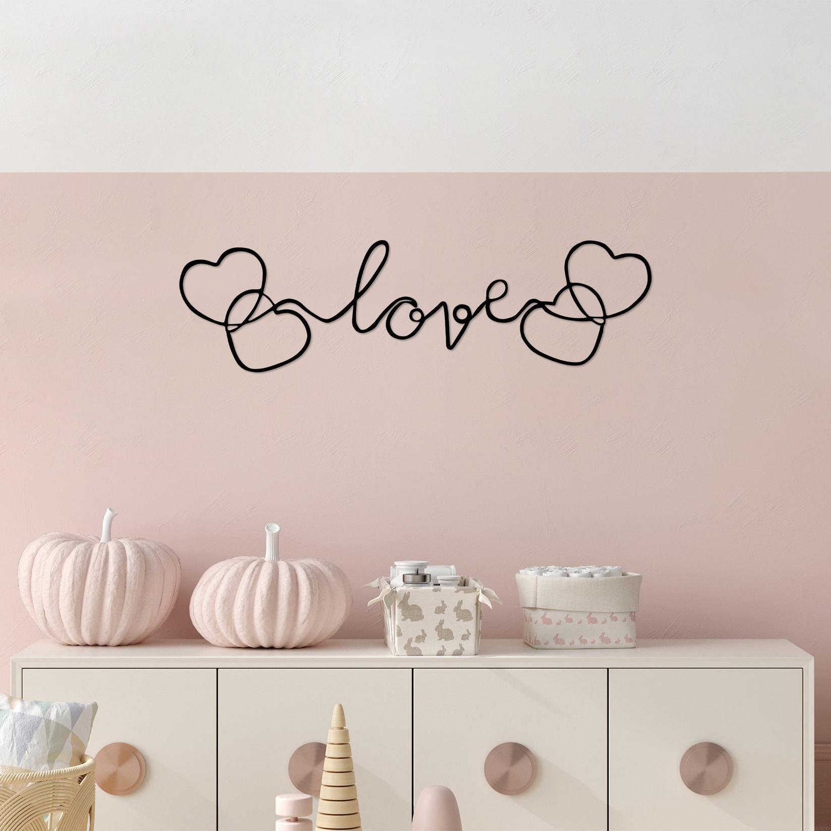 Wallity Zidna dekoracija Love-491, 19x70 cm, 1.5 mm, Crna