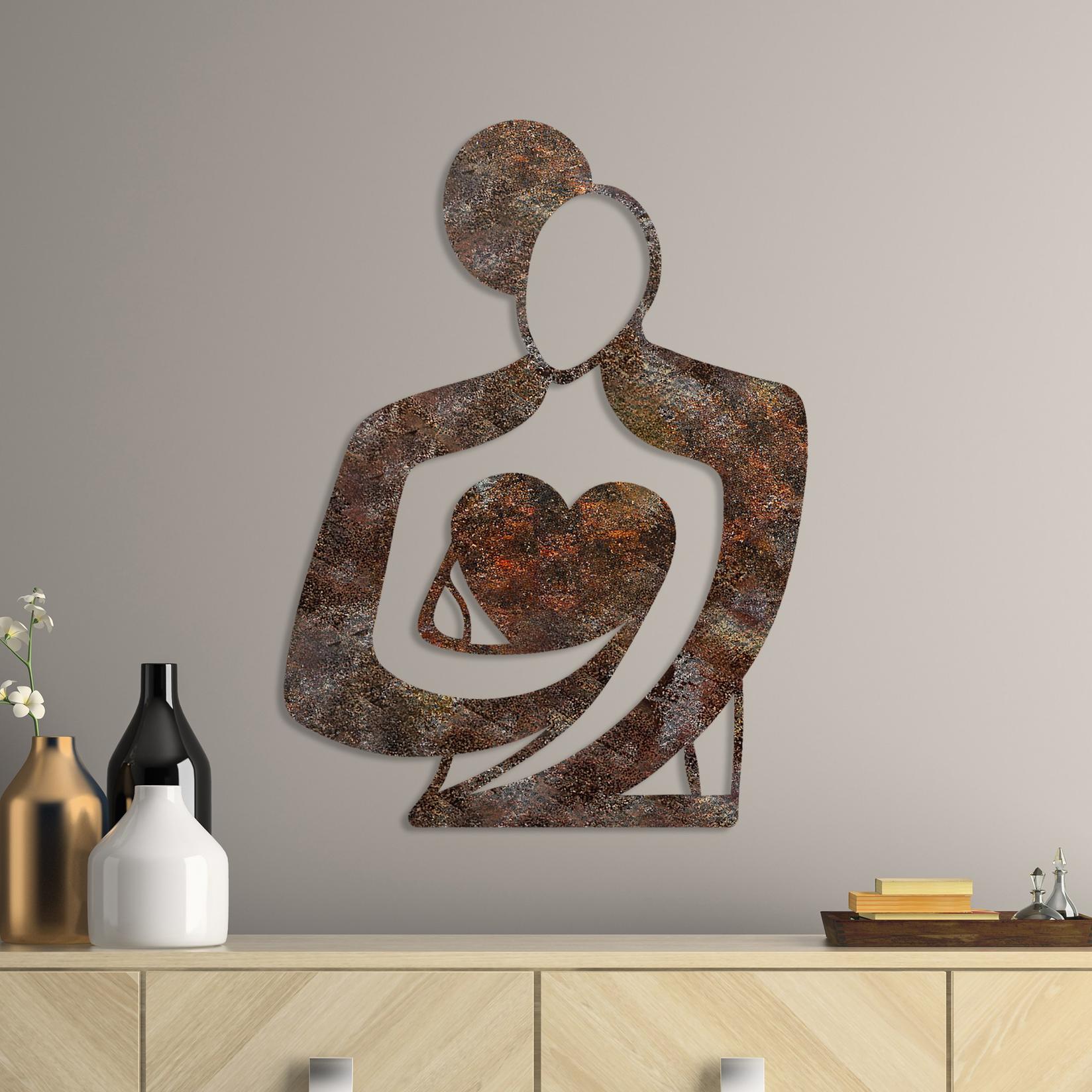 Wallity Zidna dekoracija Rusty Hug, 70x52 cm, 1.5 mm, Braon