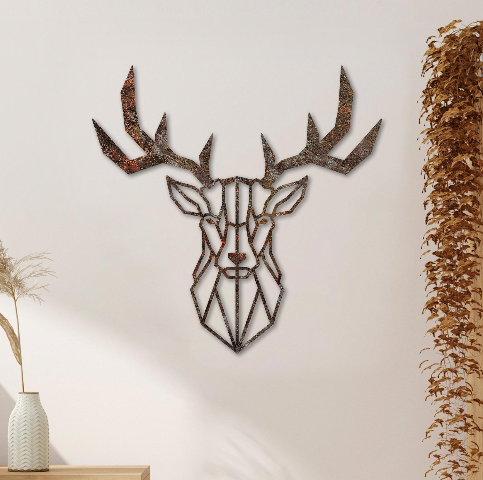 Wallity Zidna dekoracija Rusty Deer 1, 51x51 cm, 1.5 mm, Braon