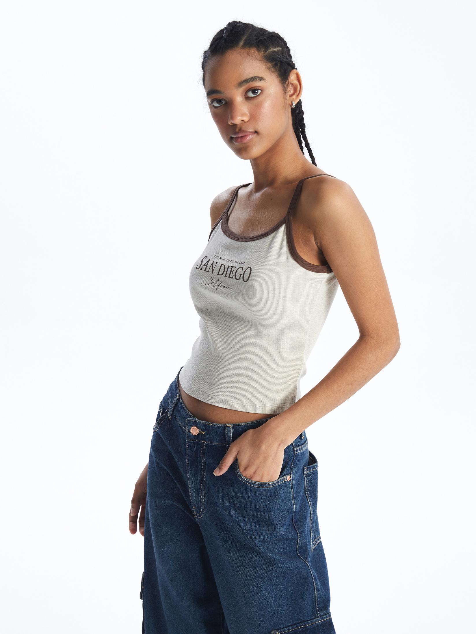 LC Waikiki Ženski Crop Top S4IT99Z8-VKK, Bež