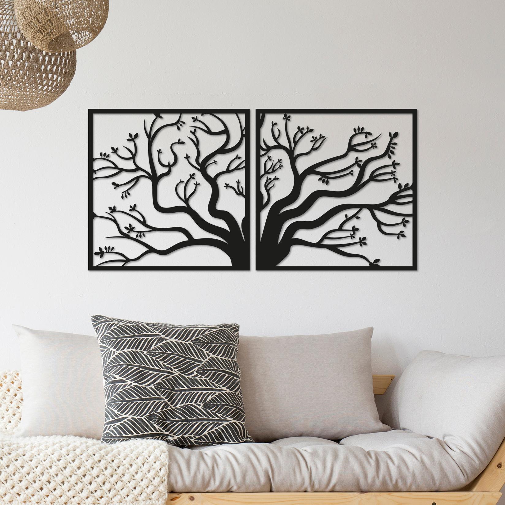 Wallity Zidna dekoracija Tree, 100x50 cm, 1.5 mm, Crna