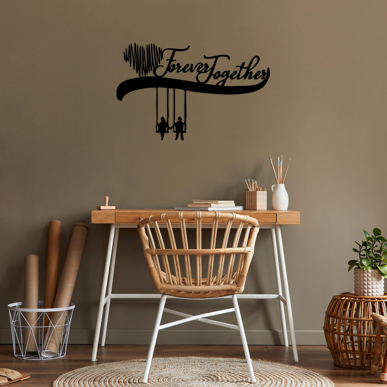 Wallity Zidna dekoracija Forever Together, 69x44 cm, 1.5 mm, Crna