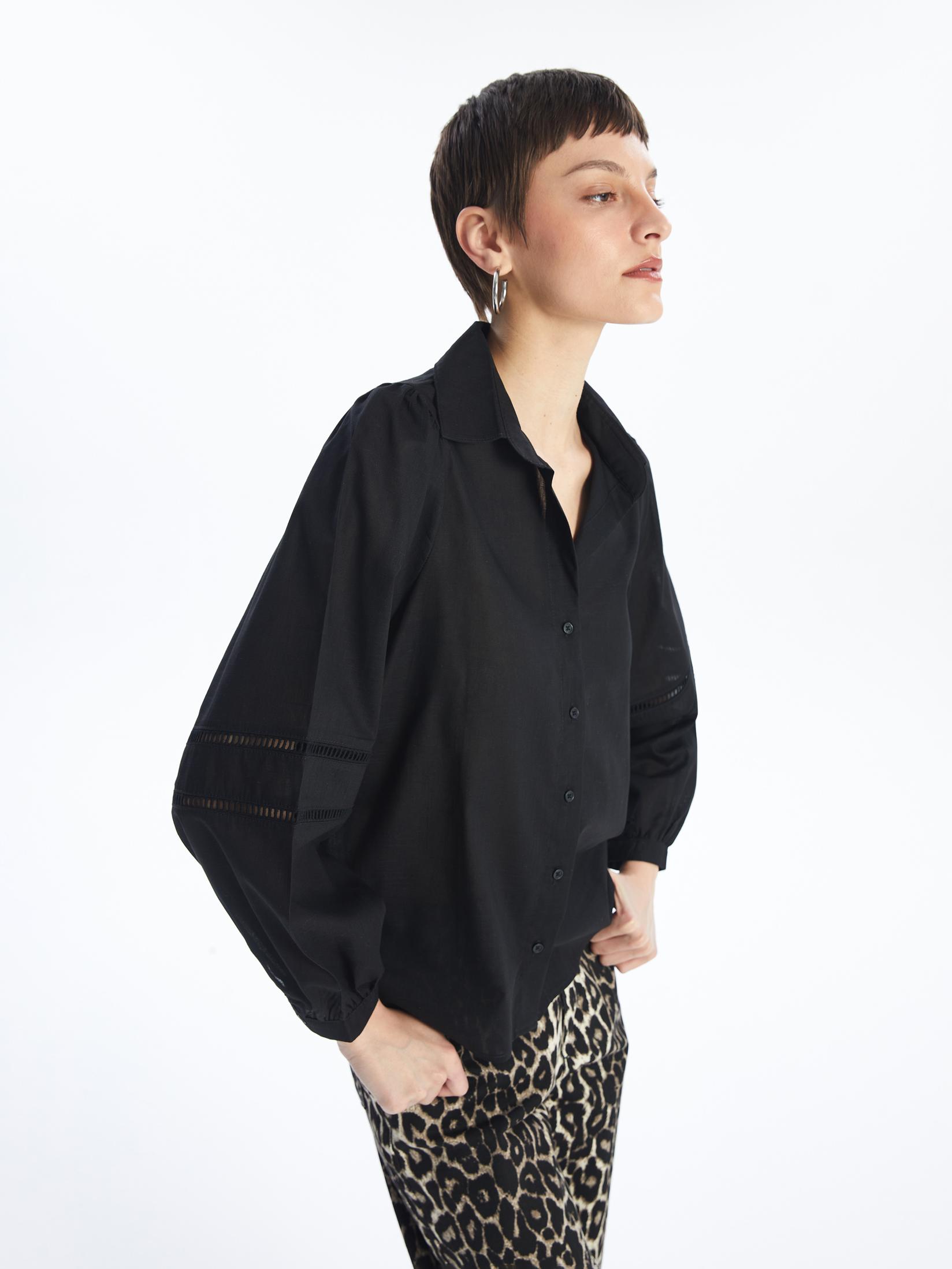 LC Waikiki Ženska košulja S4EU38Z8-CVL, Crna