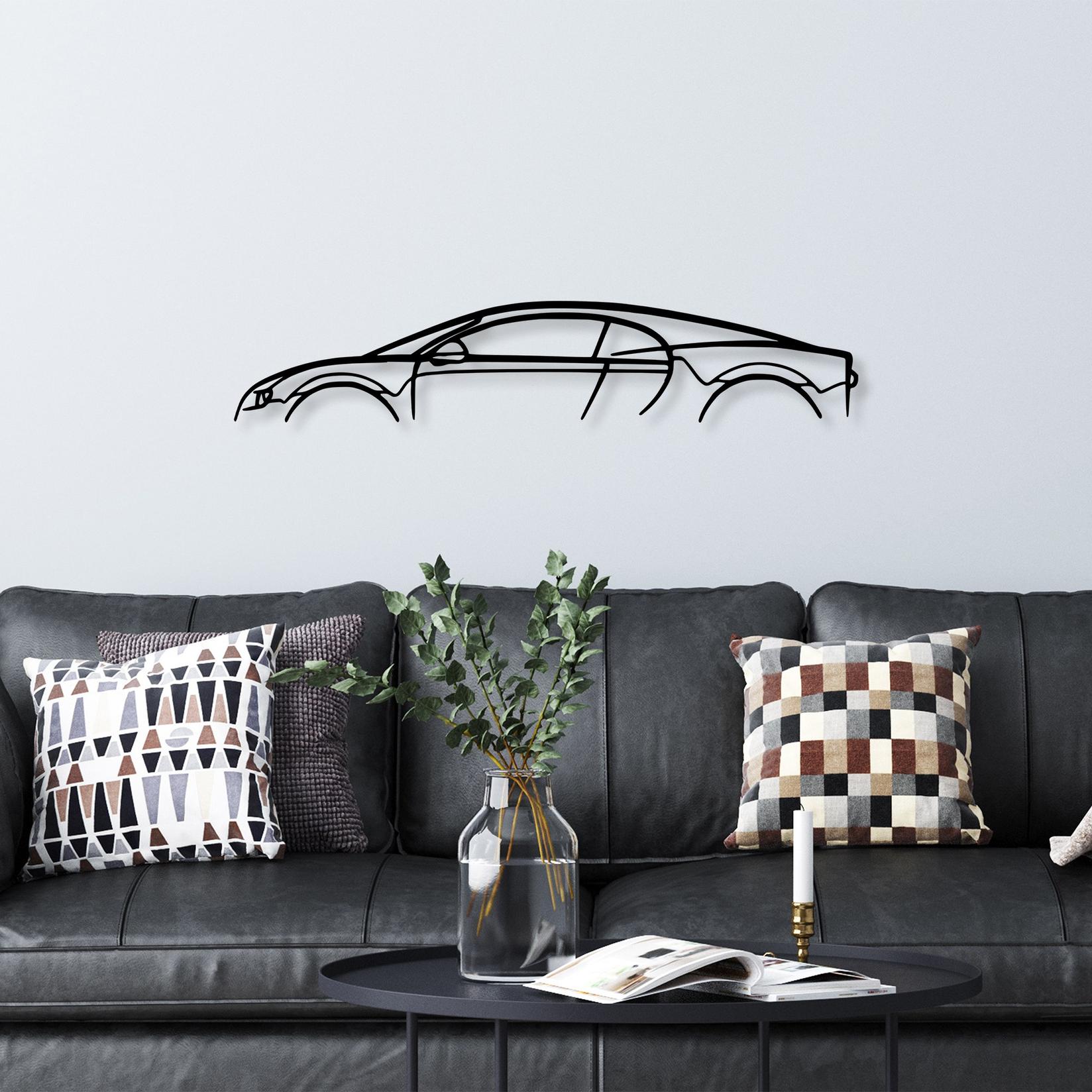 Wallity Zidna dekoracija Bugatti Veyron Silhouette, 70x13 cm, 1.5 mm, Crna