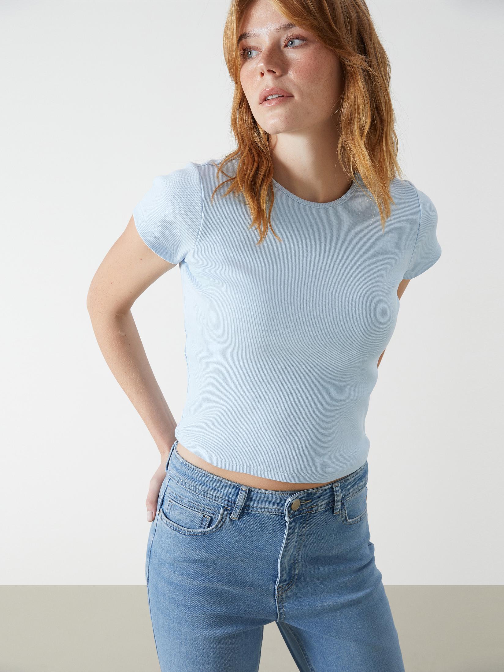 LC Waikiki Ženska majica S54682Z8-YWT, Svetloplava