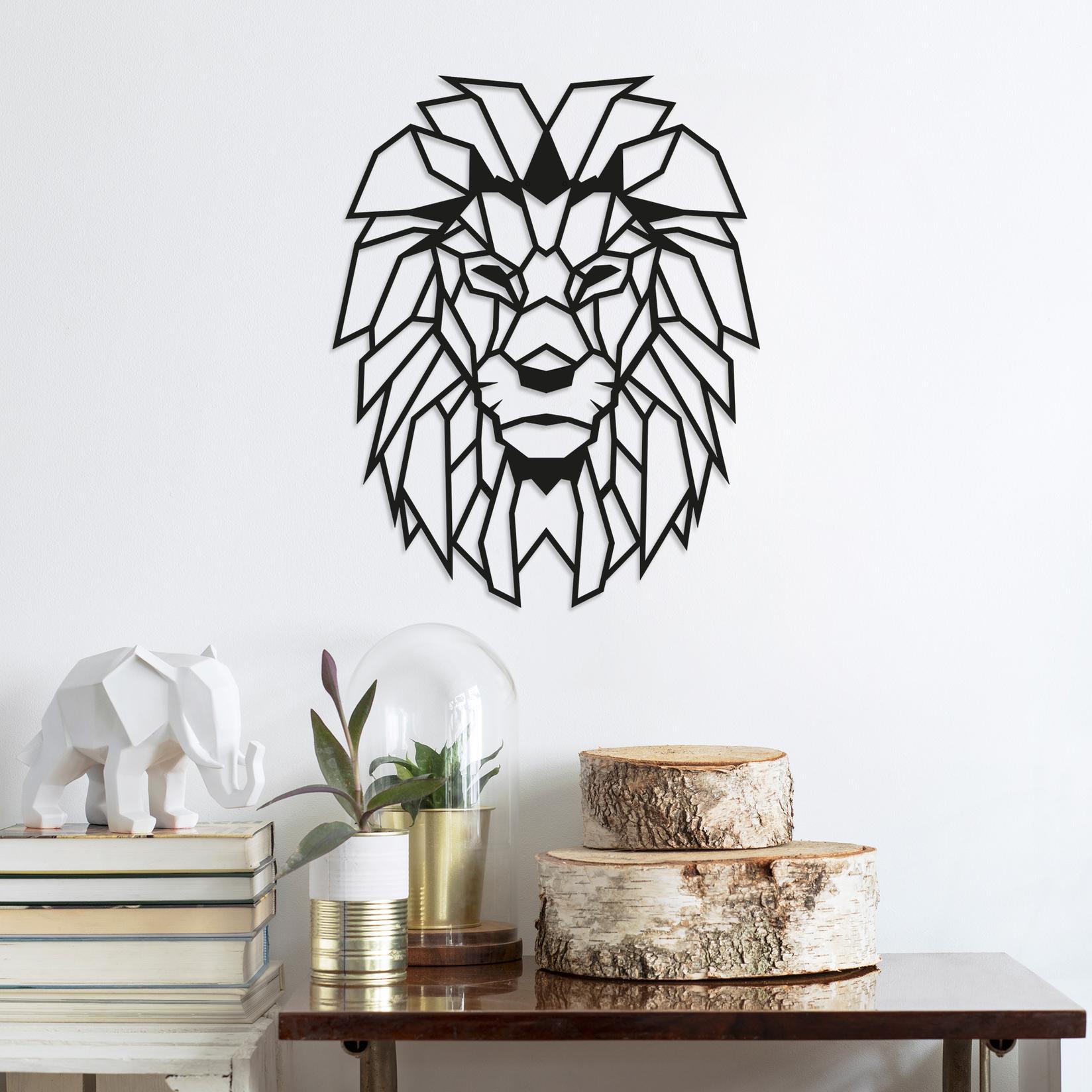 Wallity Zidna dekoracija Lion, 40x50 cm, 1.5 mm, Crna