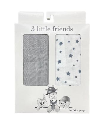 Tri drugara Tetra pelene, 80 x 80 cm, 2 komada, Sive