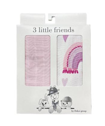 Tri drugara Tetra pelene, 80 x 80 cm, 2 komada, Roze