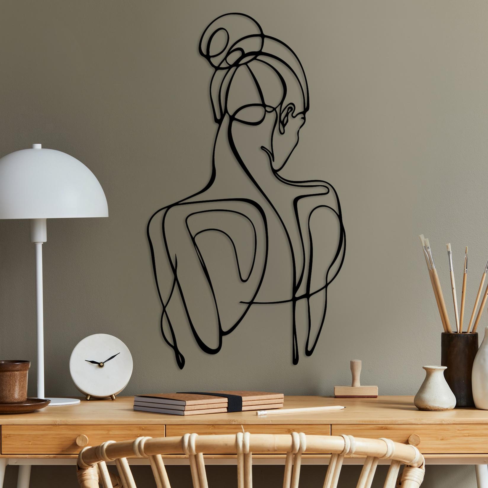 Wallity Zidna dekoracija Sorella-1, 34x61 cm, 1.5 mm, Crna