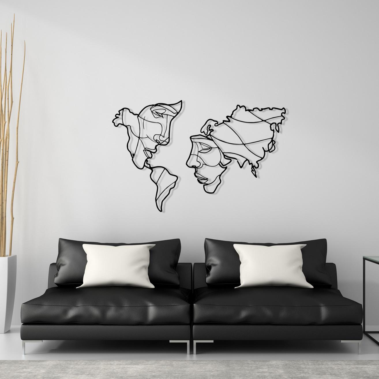 Wallity Zidna dekoracija Suret, 139x89 cm, 1.2mm, Crna