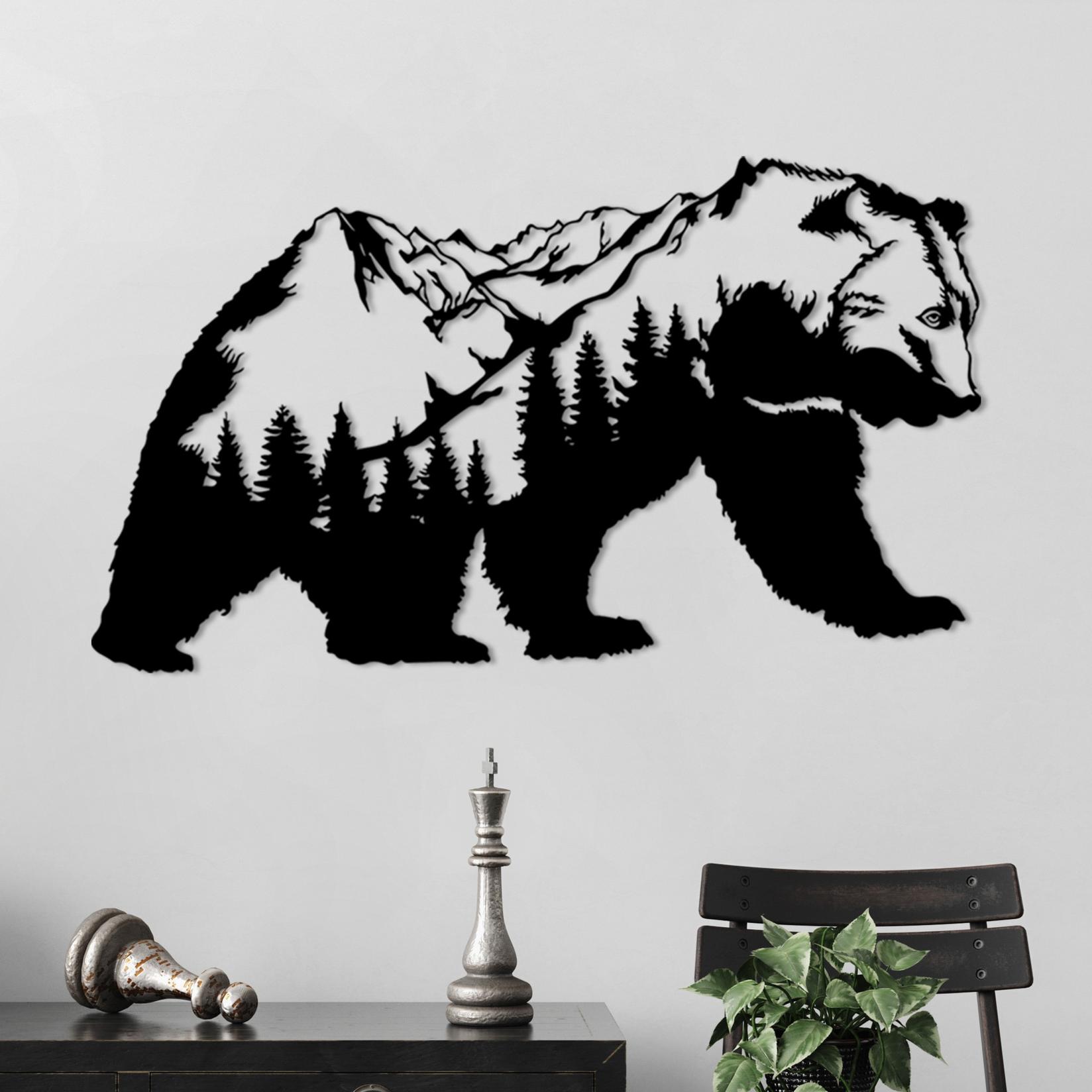 Wallity Zidna dekoracija Orso-1, 71x41 cm, 1.5 mm, Crna