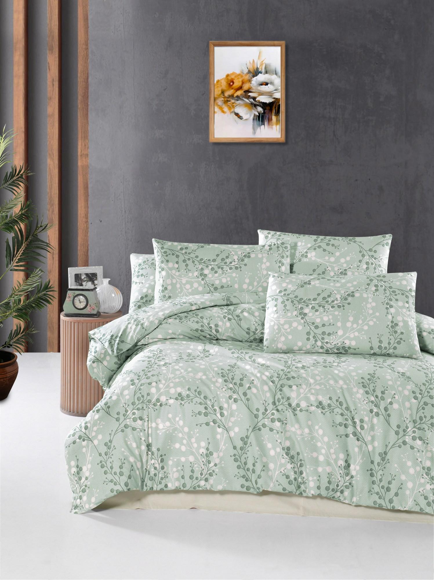 L'essentiel Maison Komplet posteljina Marfa, 200x220 cm, 240x260 cm, Zelena-Bela