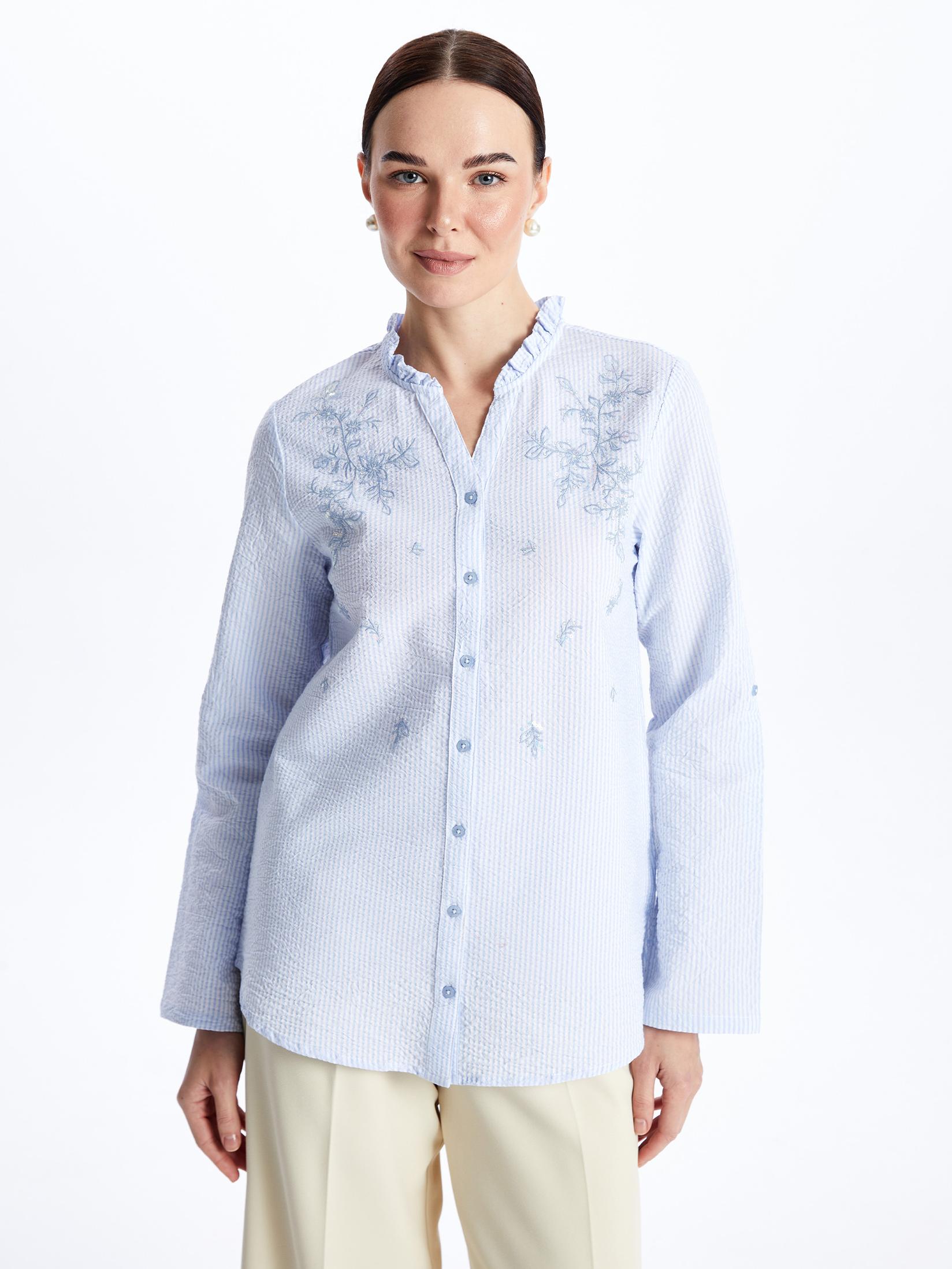 LC Waikiki Ženska bluza S46482Z8-LEN, Plava