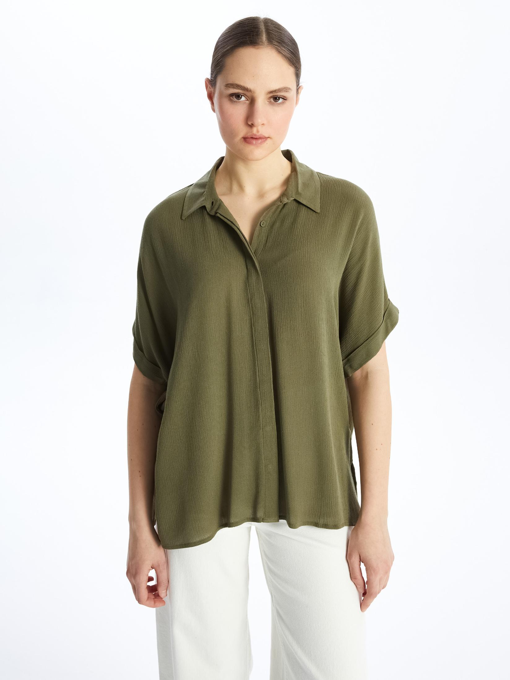 LC Waikiki Ženska košulja S4H935Z8-K6F, Maslinasta