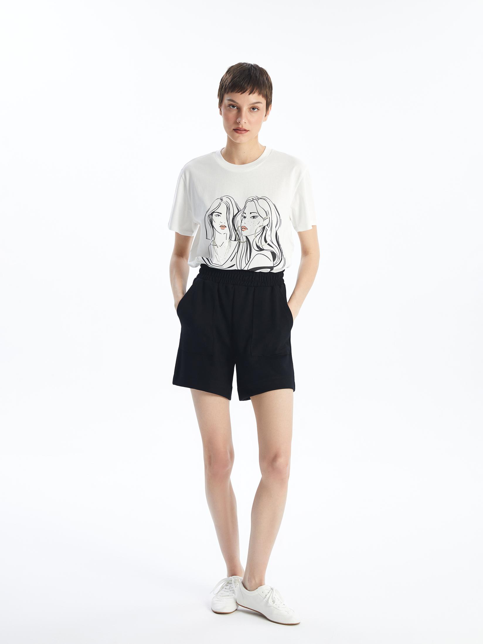 LC Waikiki Ženski šorts S4DJ43Z8-CVL, Crni