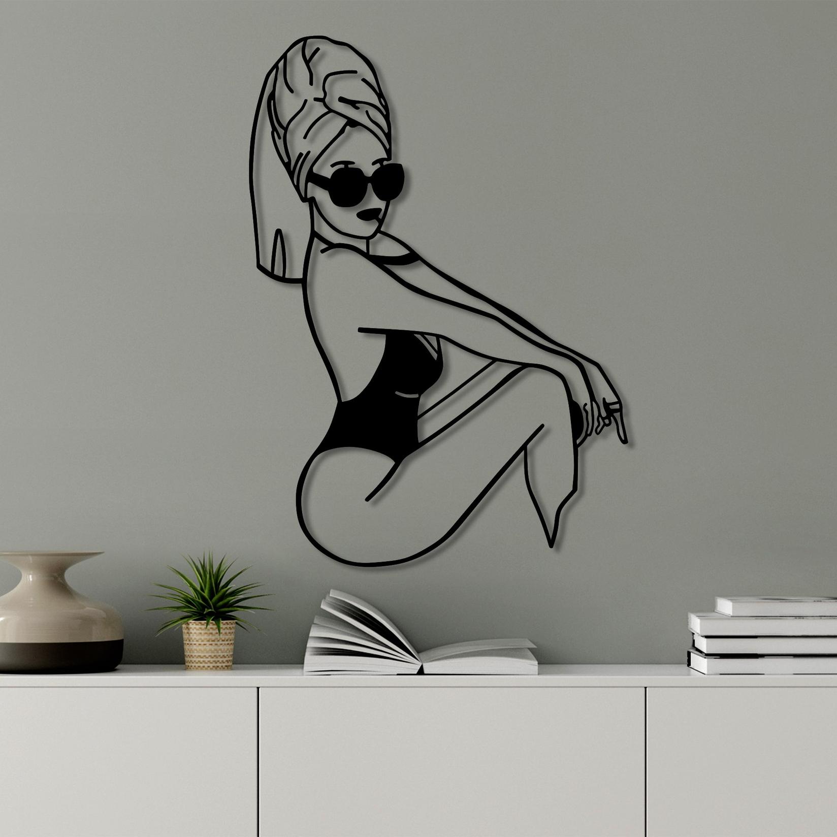 Wallity Zidna dekoracija Cool Woman, 50x70 cm, 1.5 mm, Crna