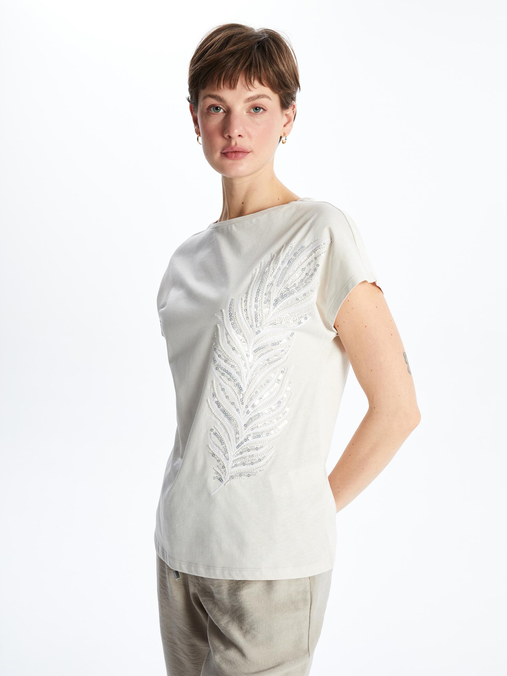 LC Waikiki Ženska majica S5AT82Z8-FXP, Siva