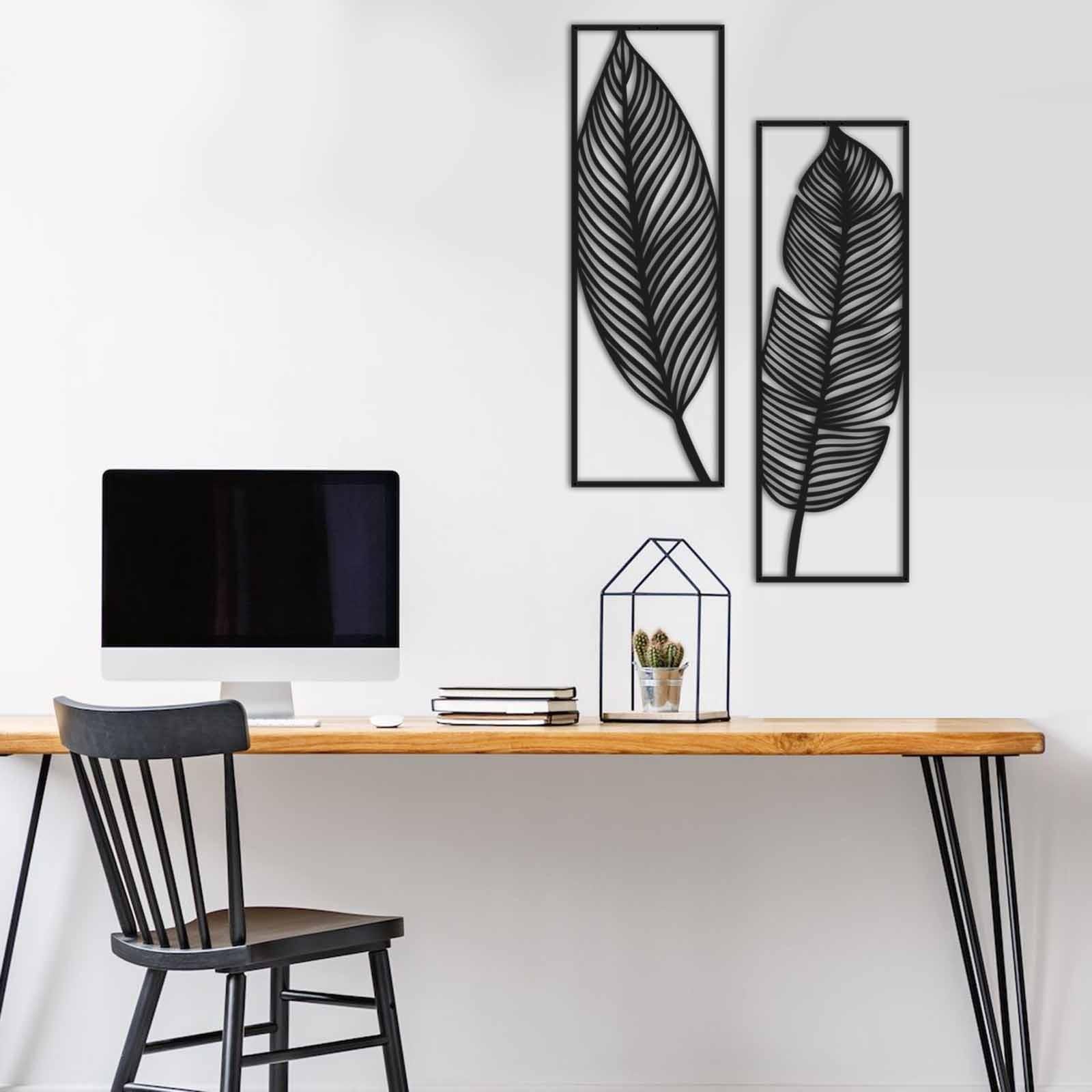 Wallity Set zidnih dekoracija MT-002, 49x73 cm, 1.5 mm, 2 komada, Crna