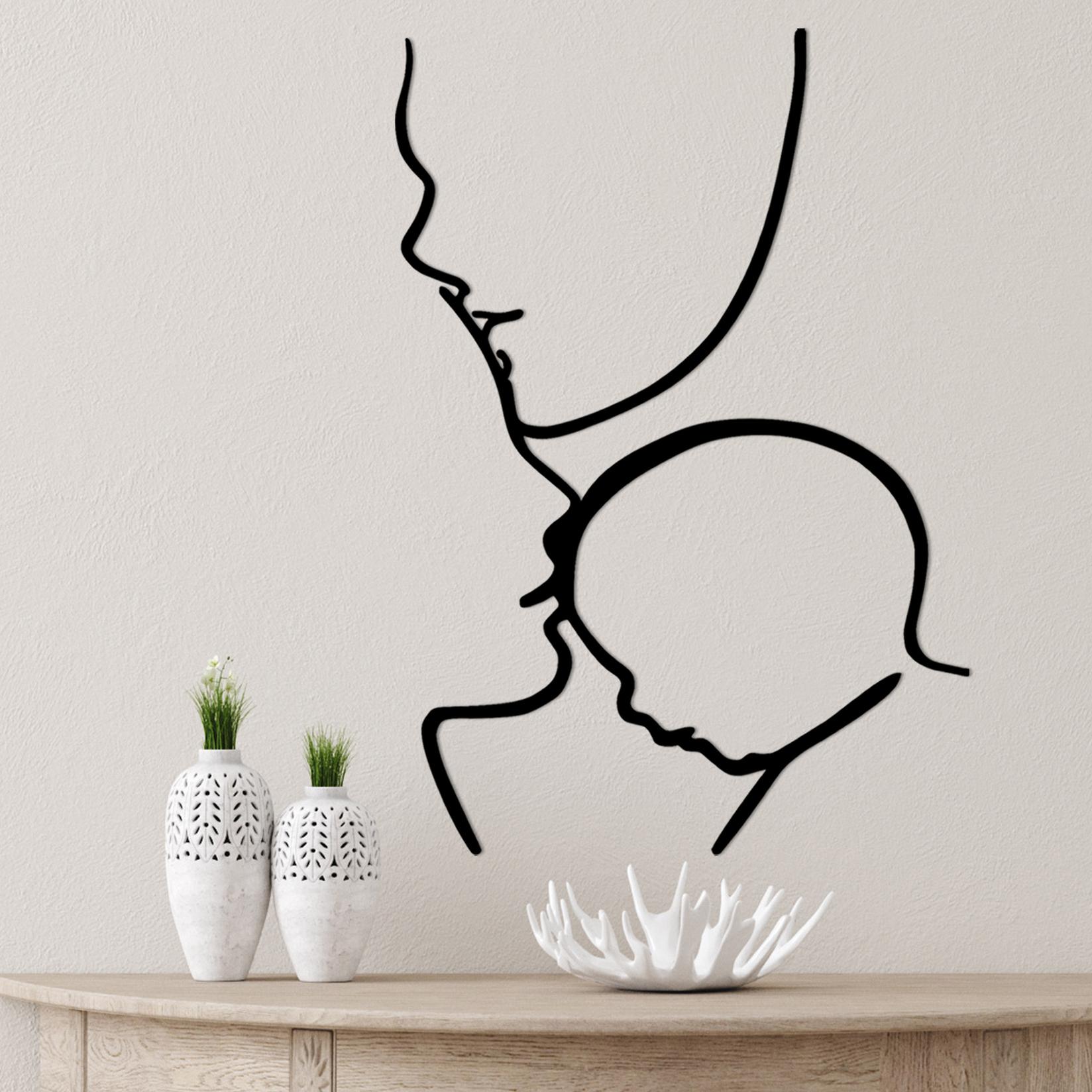 Wallity Zidna dekoracija Family, 72x0.15x50 cm, 1.5 mm, Crna