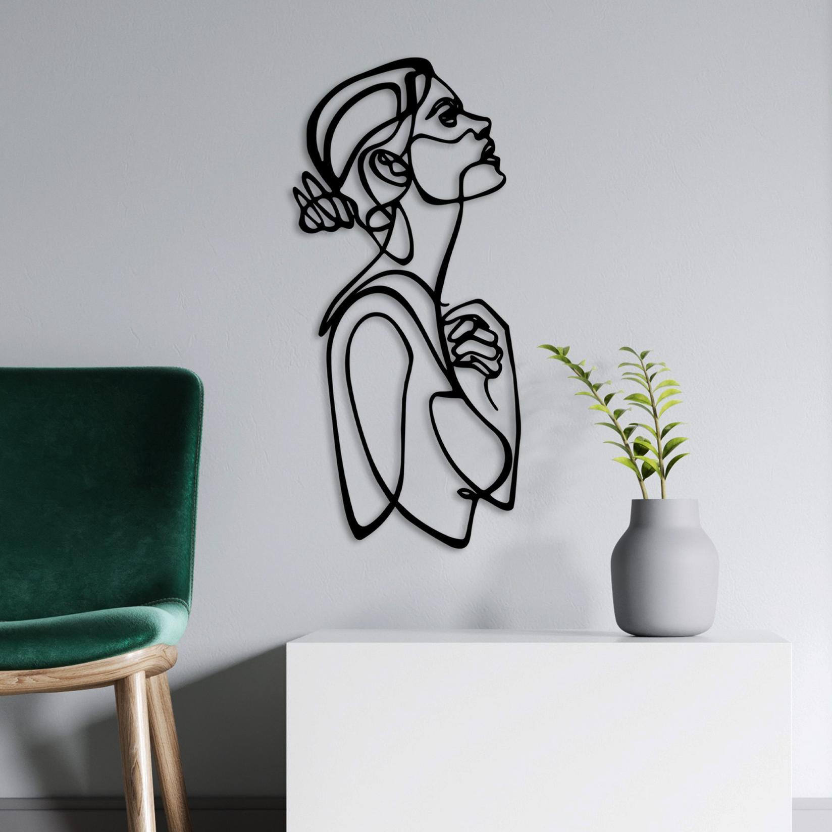 Wallity Zidna dekoracija Portrait v2, 70x32 cm, 1.5 mm, Crna