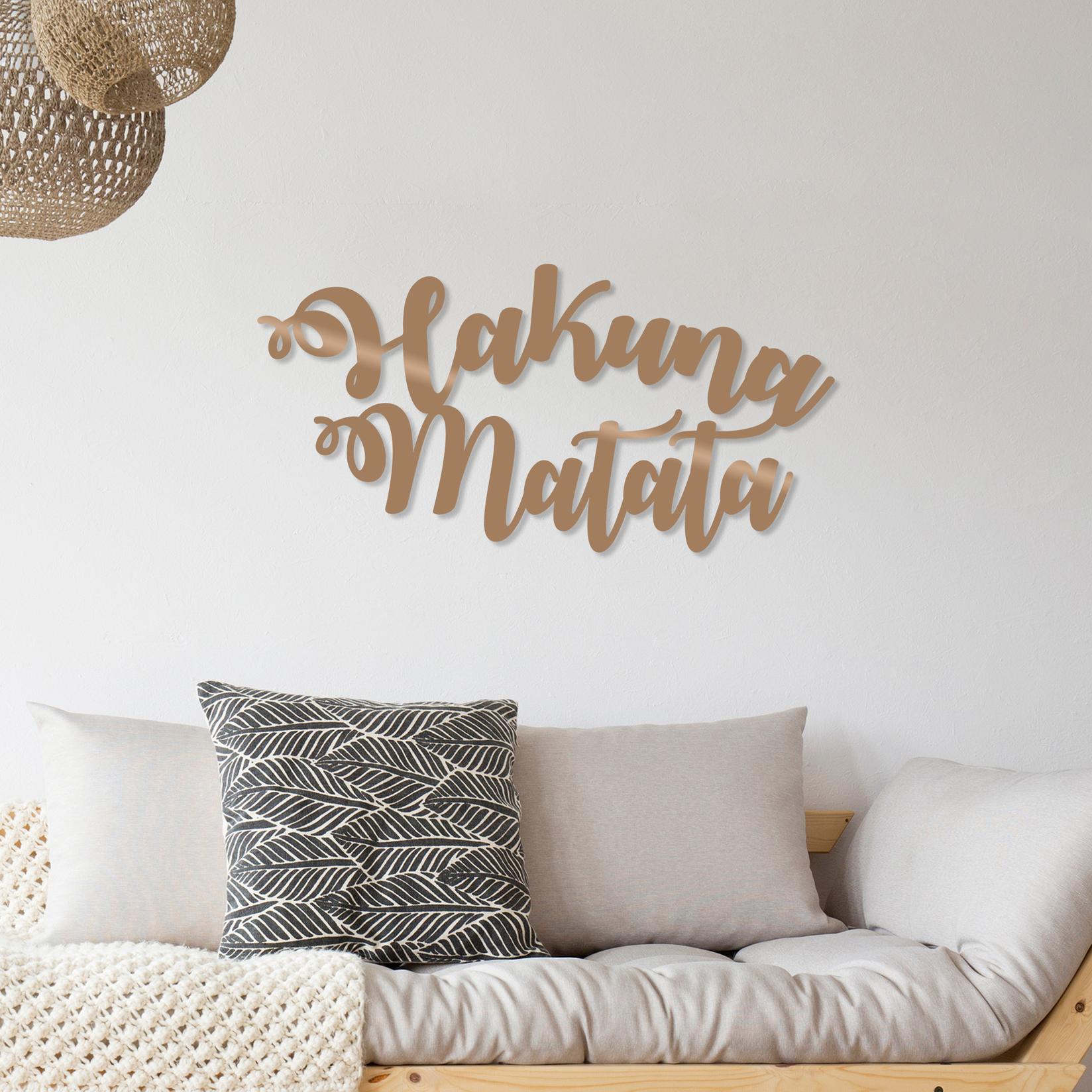 Wallity Zidna dekoracija Hakuna Matata, 70x35 cm, 1.5 mm, Bakar
