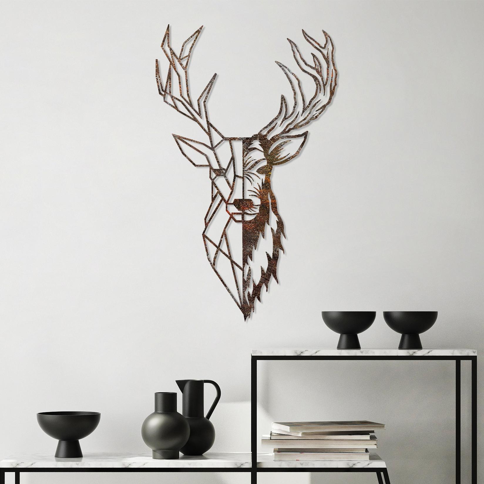 Wallity Zidna dekoracija Rusty Deer 3, 70x42 cm, Braon