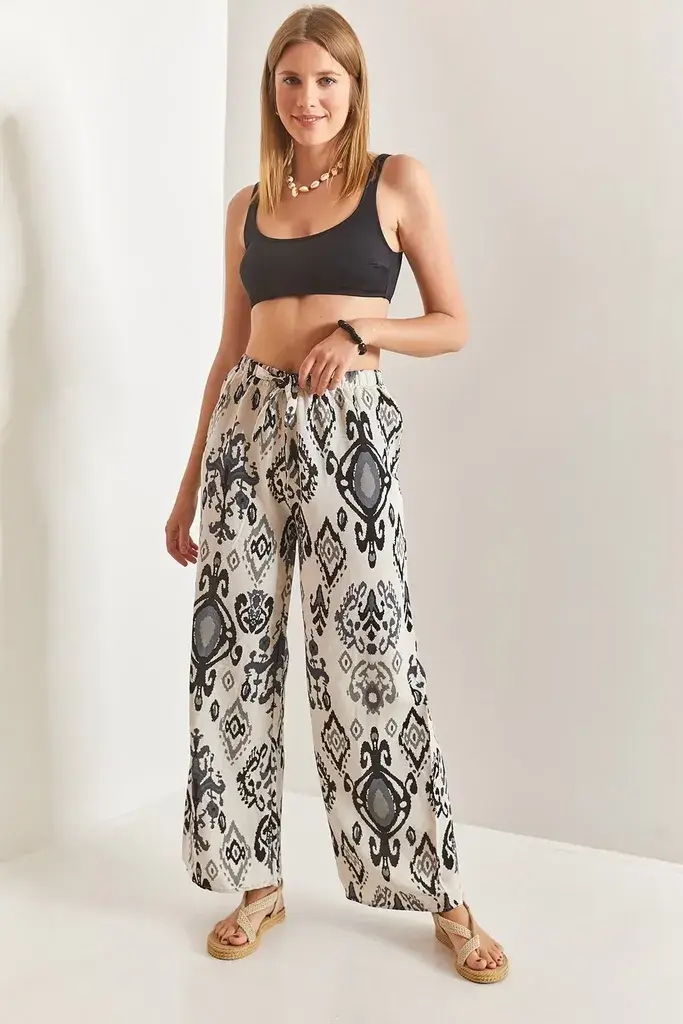 Bianco Lucci Ženske pantalone 40851025, Crno-bele