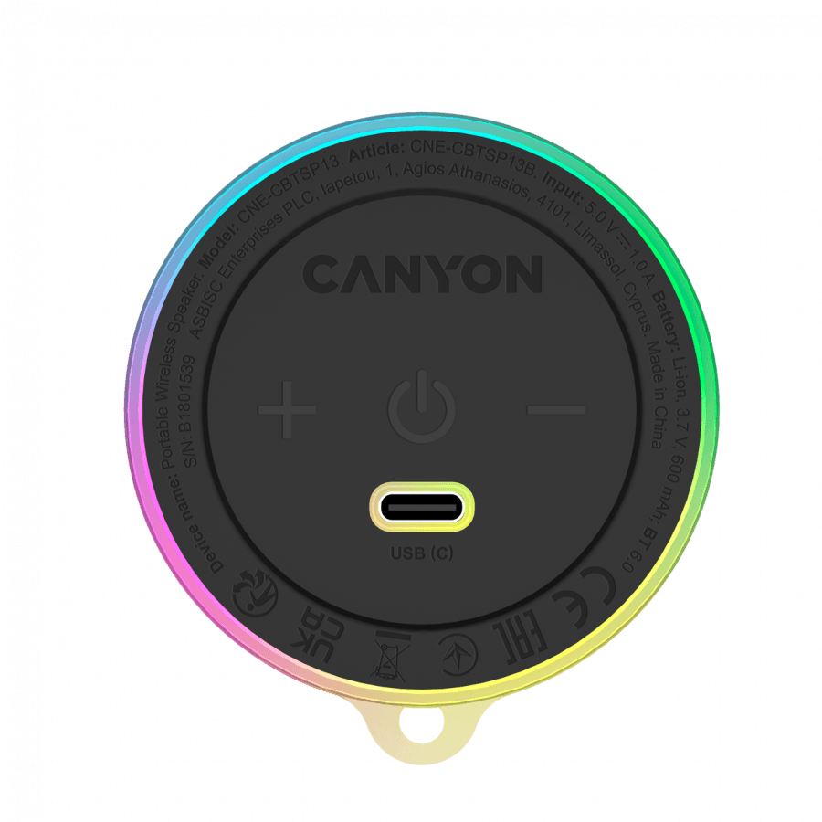 Canyon Magnetic zvučnik OnMove 13, 5W, crni