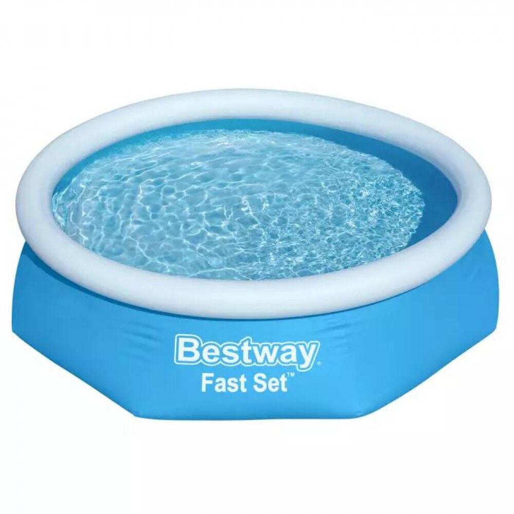 BESTWAY Bazen za decu sa prstenom na naduvavanje Fast Set 244x66 cm plavi