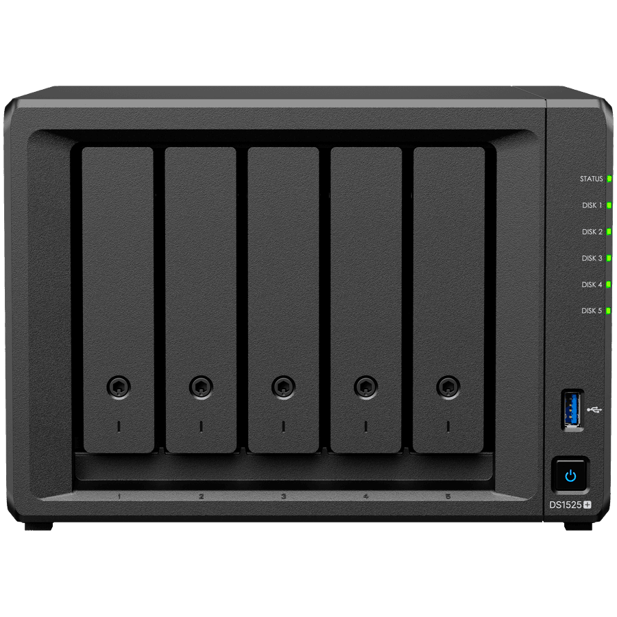 Synology NAS server DiskStation DS1525+, 5-slotova, 2.5GbE LAN, M.2 NVMe slotovi