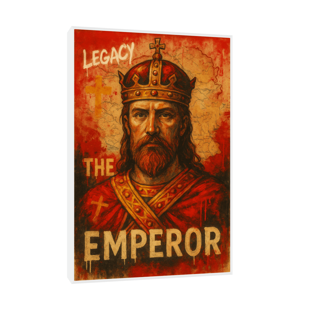 Canvas Slika na platnu Car Dušan Silni 50x75cm, Sa ramom, Beli