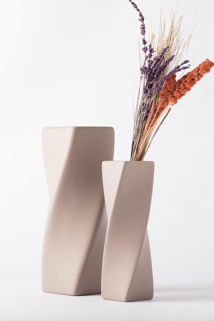 Aberto Design Set vaza Sprial, 2 komada, Sivi