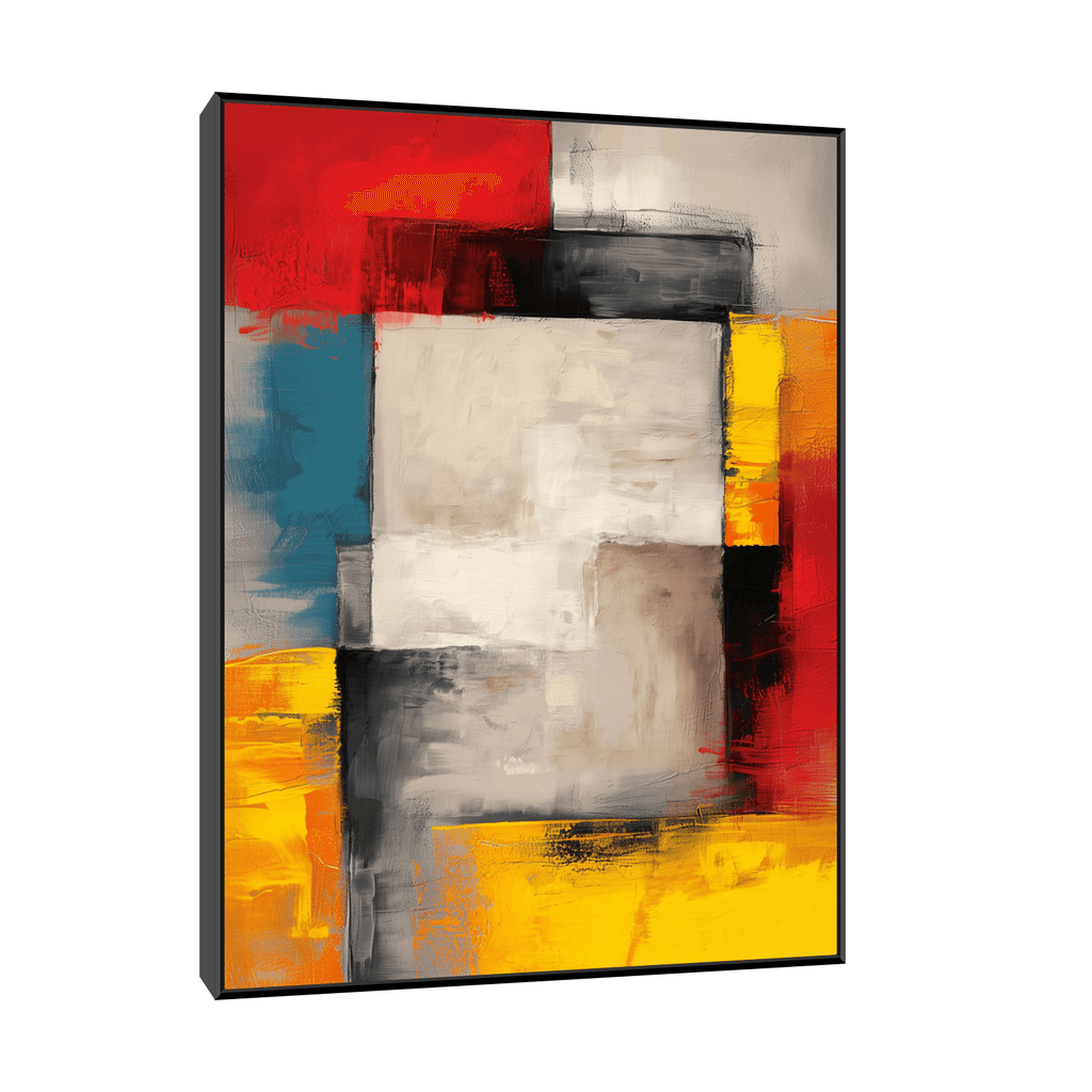 Canvas Slika na platnu Savremeni mozaik 60x80cm, Sa ramom, Crni