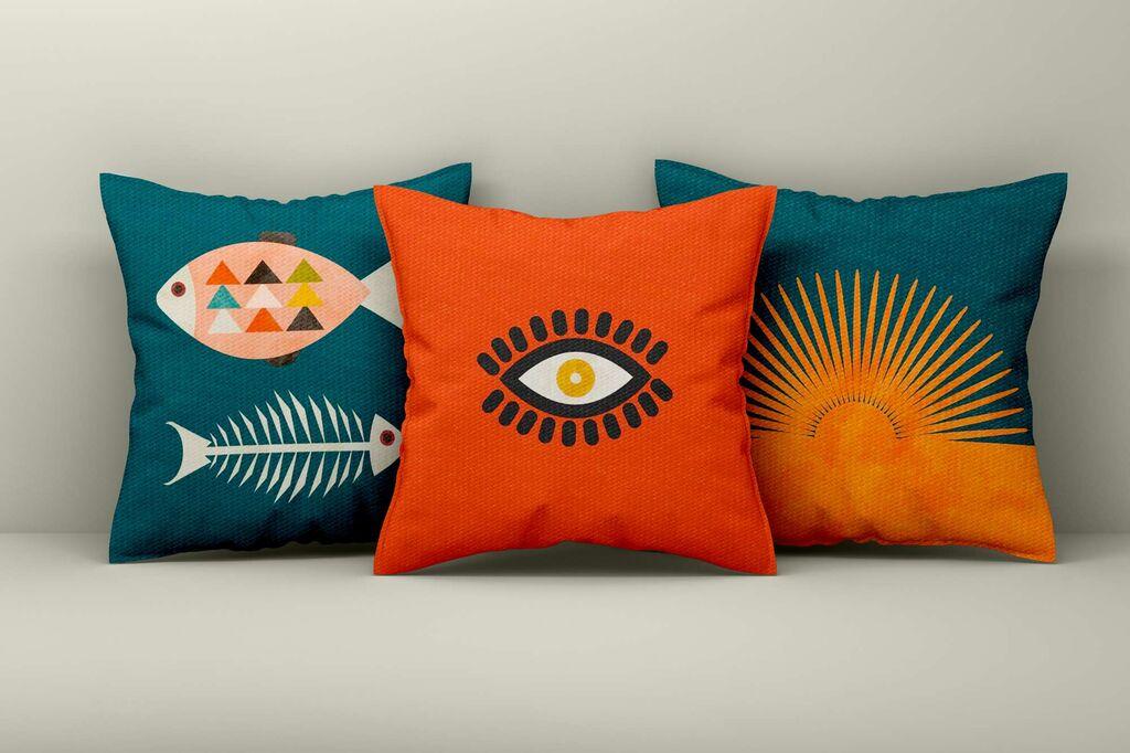 Aberto Design Set dekorativnih jastučnica Asr_plw25-12, 43x43 cm, 3 komada, Šarena