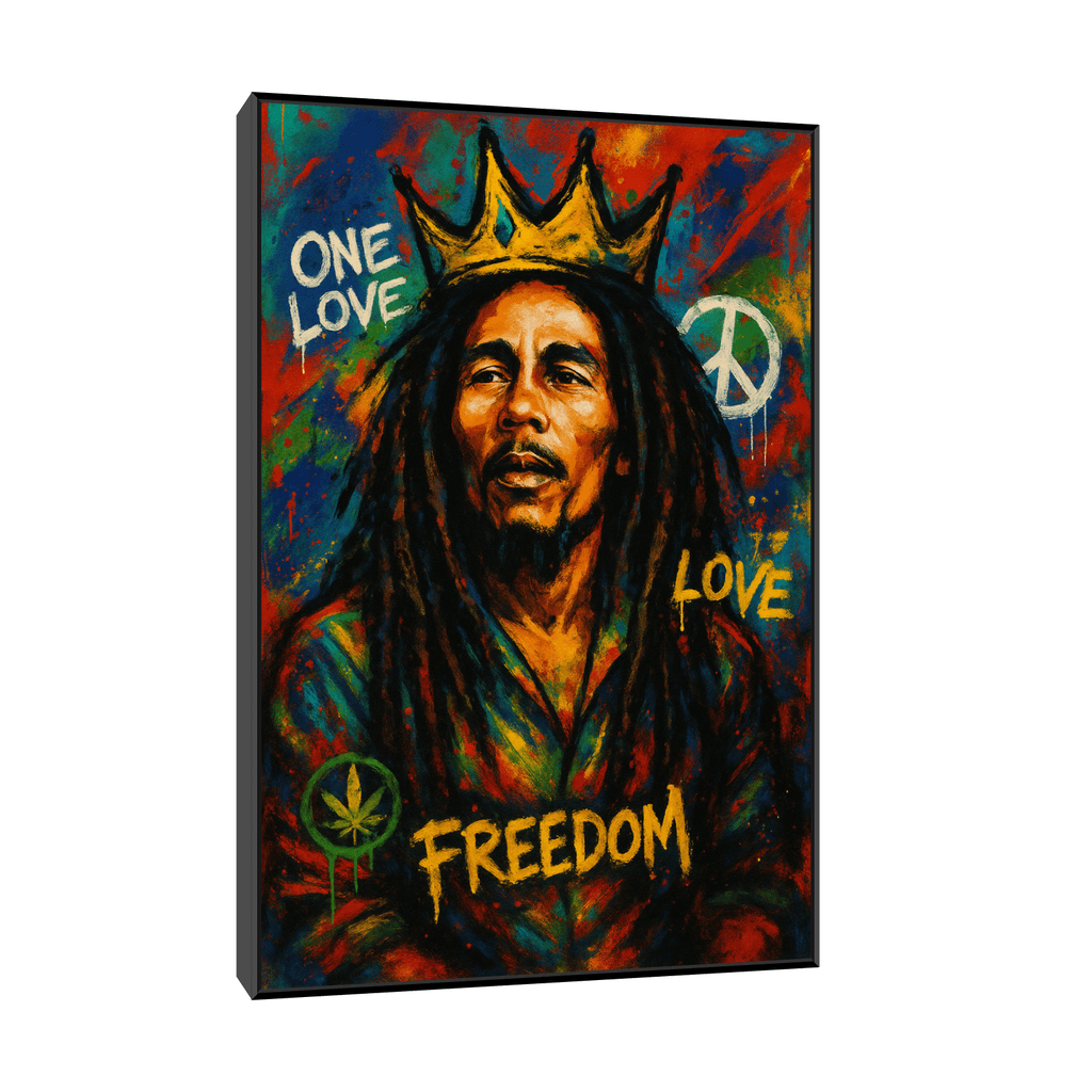 Canvas Slika na platnu Bob Marley 80x120cm, Sa ramom, Crni