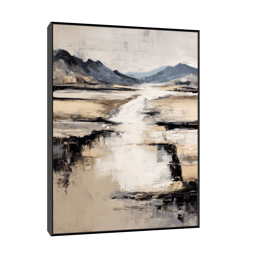 Canvas Slika na platnu Tiha reka 90x120cm, Sa ramom, Crni