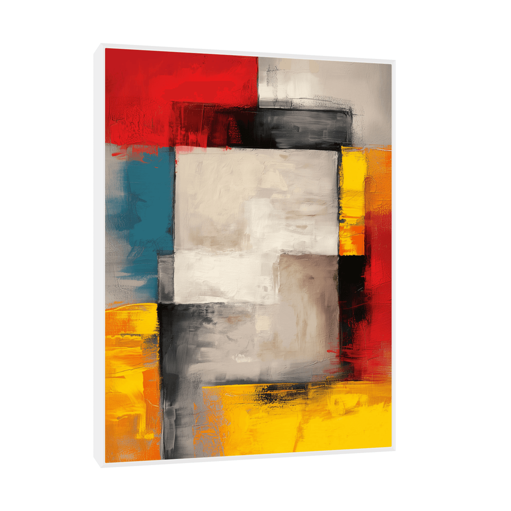 Canvas Slika na platnu Savremeni mozaik 30x40cm, Sa ramom, Beli