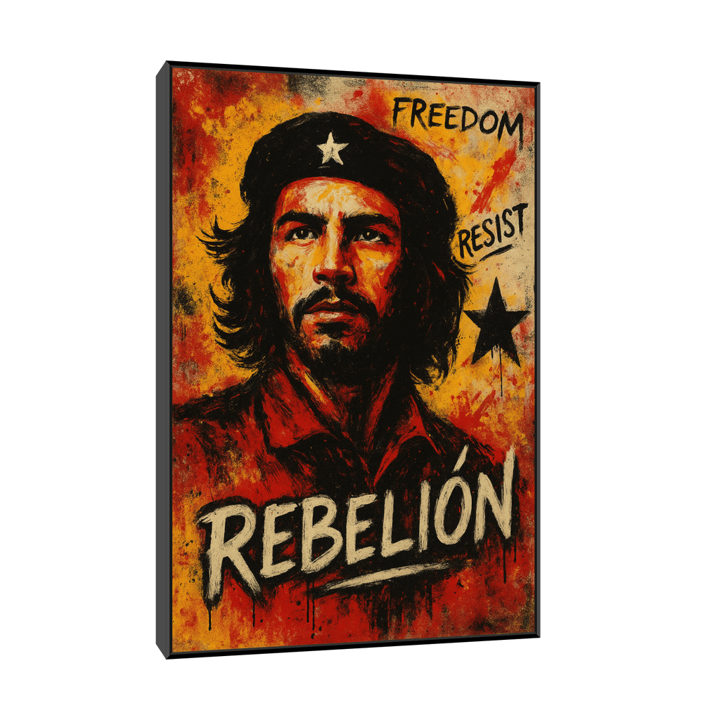 Canvas Slika na platnu Che Guevara Glas otpora 40x60cm, Sa ramom, Crni