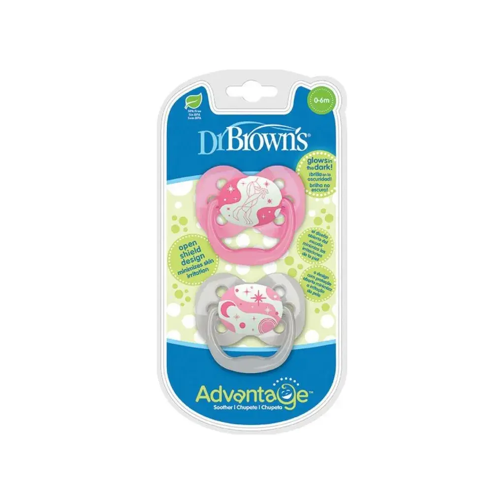 Dr Brown’s  Varalica za bebe, Svetleća, Roze, 2 komada