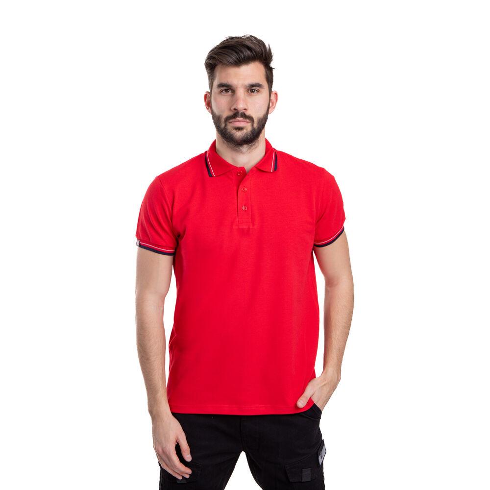 011Shop Muška polo majica kratkih rukava 011 Trobojka, Crvena