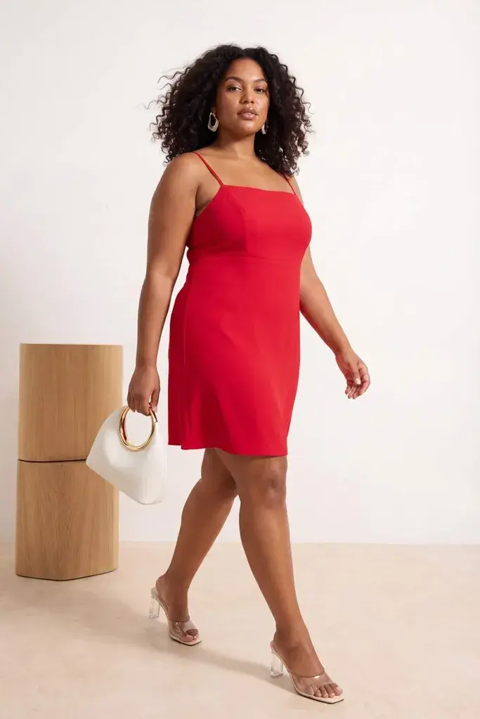 Trendyol Curve Ženska haljina Tbbss26Ah00044, Crvena
