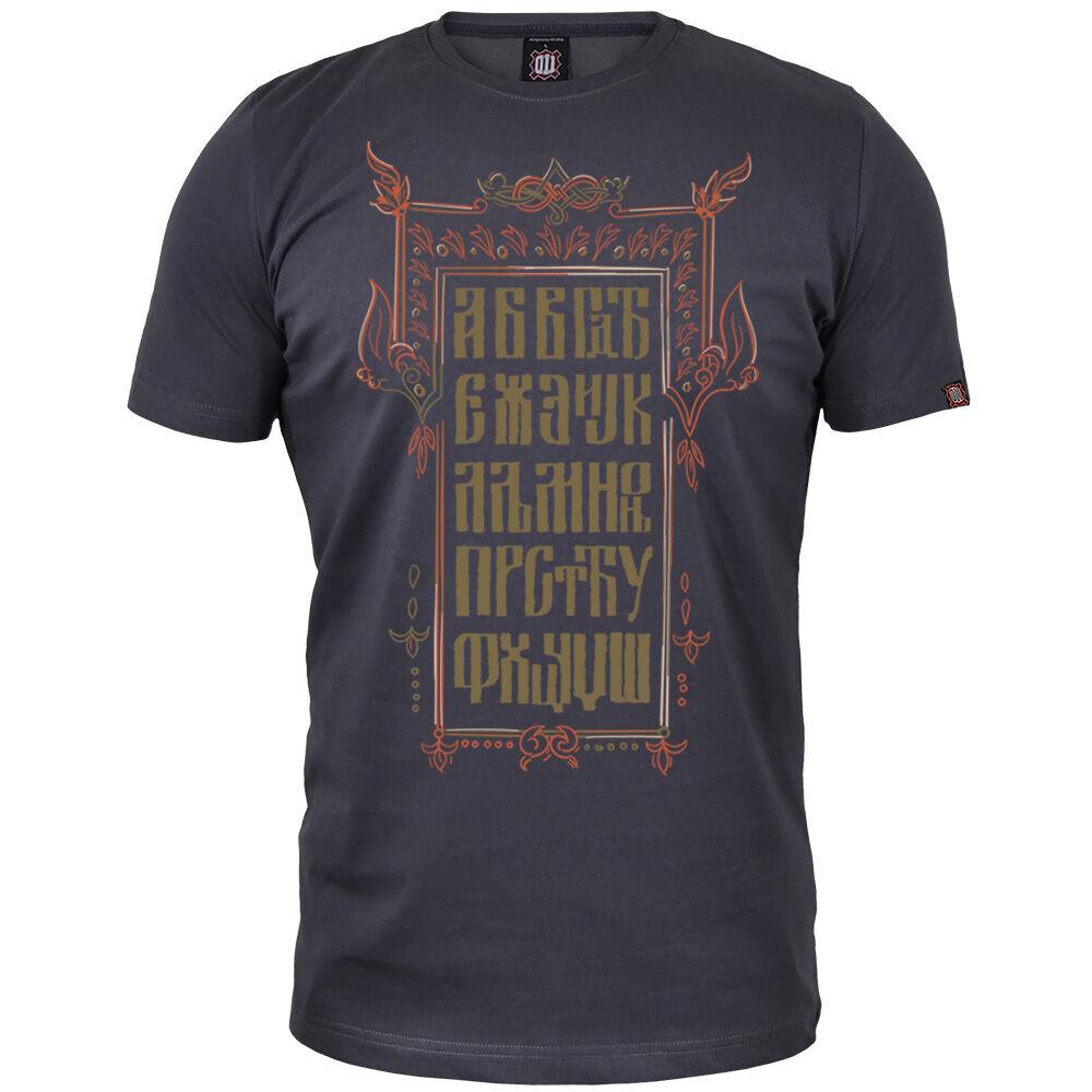 011Shop Muška majica kratkih rukava "Azbuka", Tamnosiva