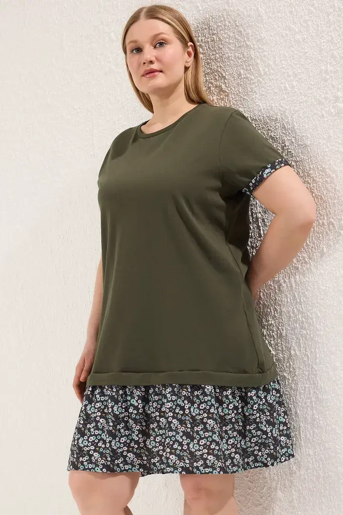 Trendyol Curve Ženska haljina Tbbss25Ah00190, Kaki