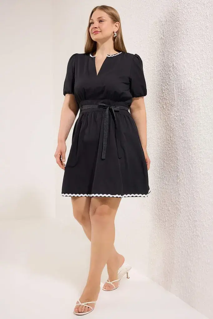 Trendyol Curve Ženska haljina Tbbss25Ah00231, Crna