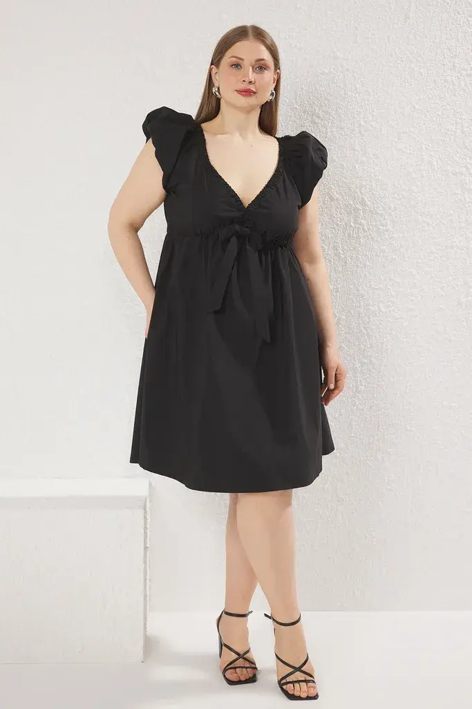 Trendyol Curve Ženska haljina Tbbss25Ah00156, Crna
