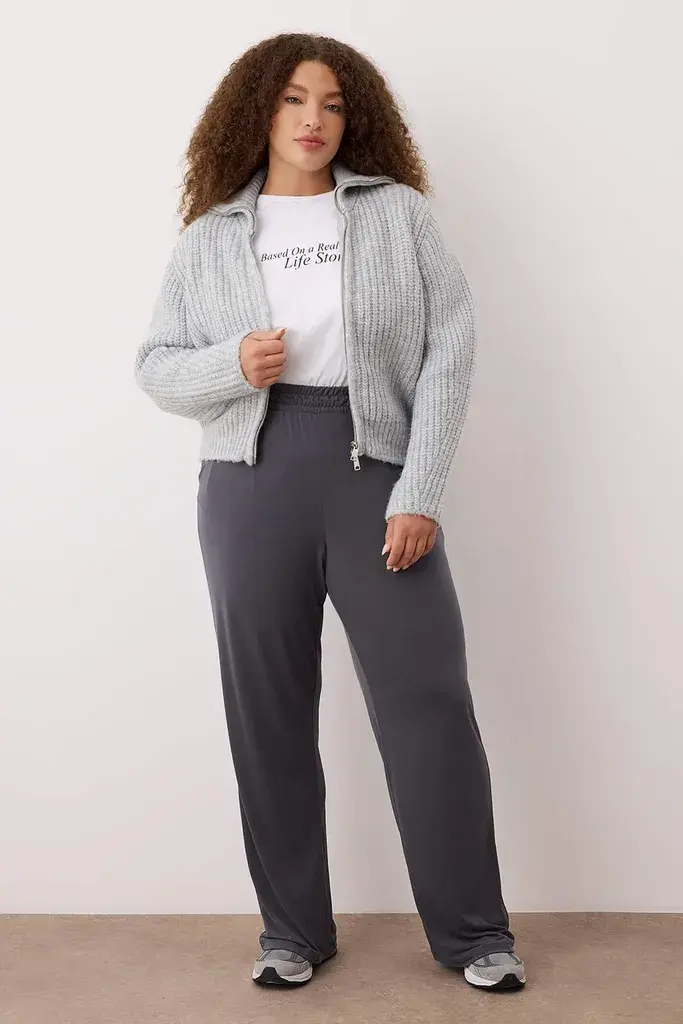 Trendyol Curve Ženske pantalone Tbbss25Ar00005, Antracit