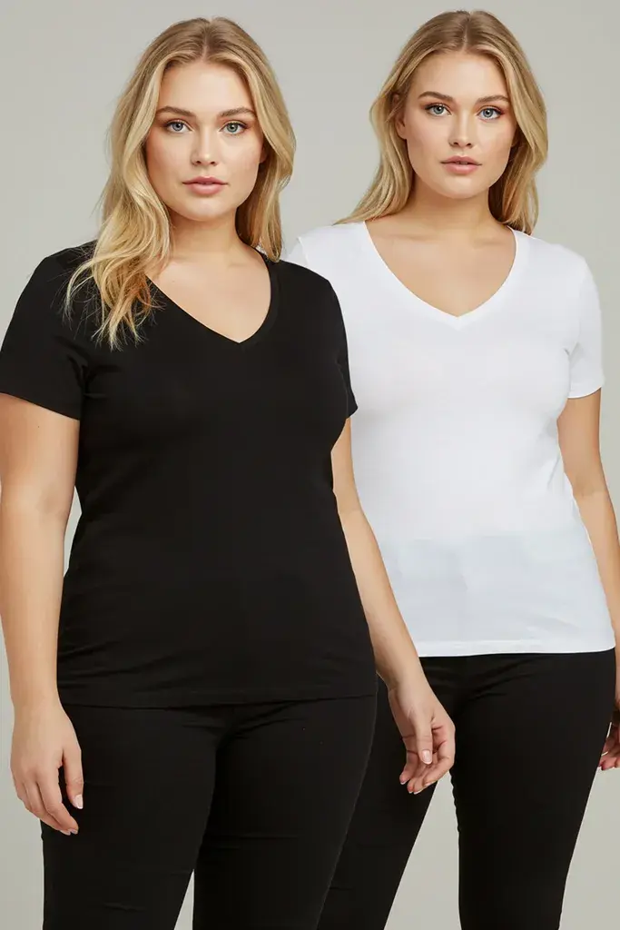Trendyol Curve Ženski set majica Tbbss22Ts0705, 2 komada, Šareni