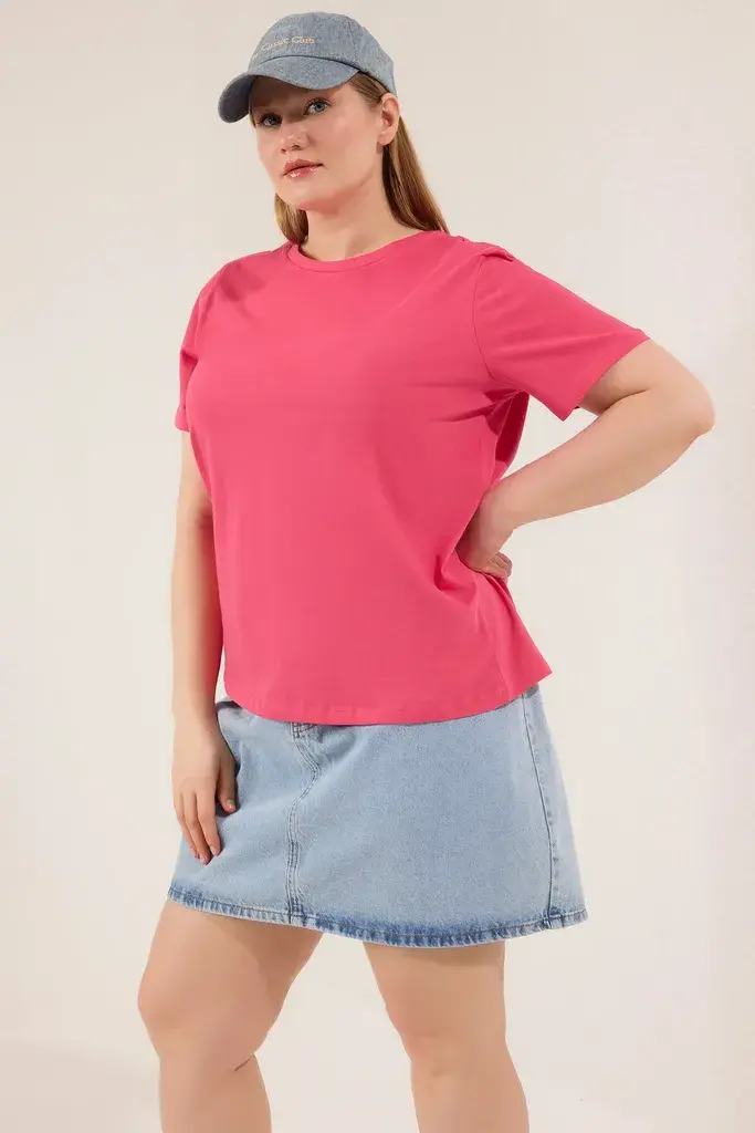 Trendyol Curve Ženska majica Tbbss22Ts0733, Roza
