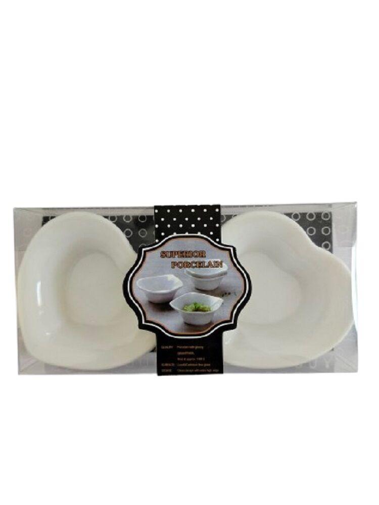 Set keramičkih činija 7987, Bele, 2 komada