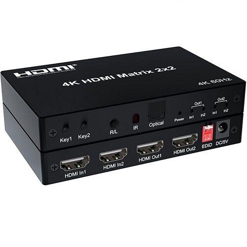 Kettz HDMI Swich Matrix 2x2 HM-K252, 4K, 60Hz, Crni